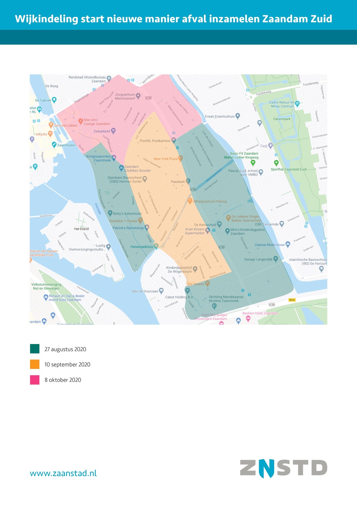 kaart wijkindeling Zaandam Zuid
