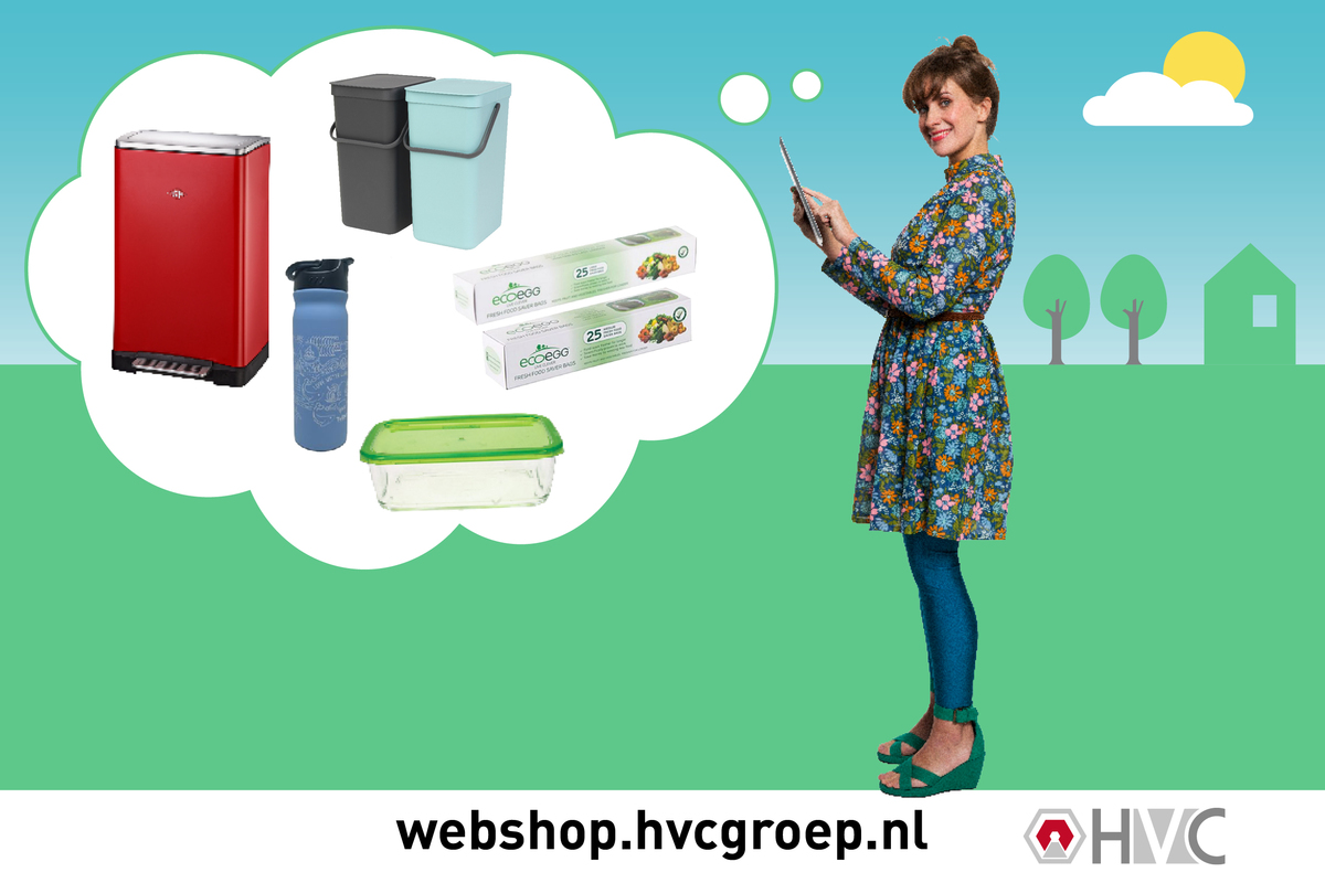 plaatje van HVC met vrouw en duurzame producten